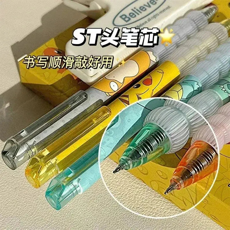 5pcs Pokemon Pikachu Gel Pen Cute Anime Cartoon Charmander Squirtle Press on Gel Pen Stationery School Supplies Holiday Gifts - HASHTAG