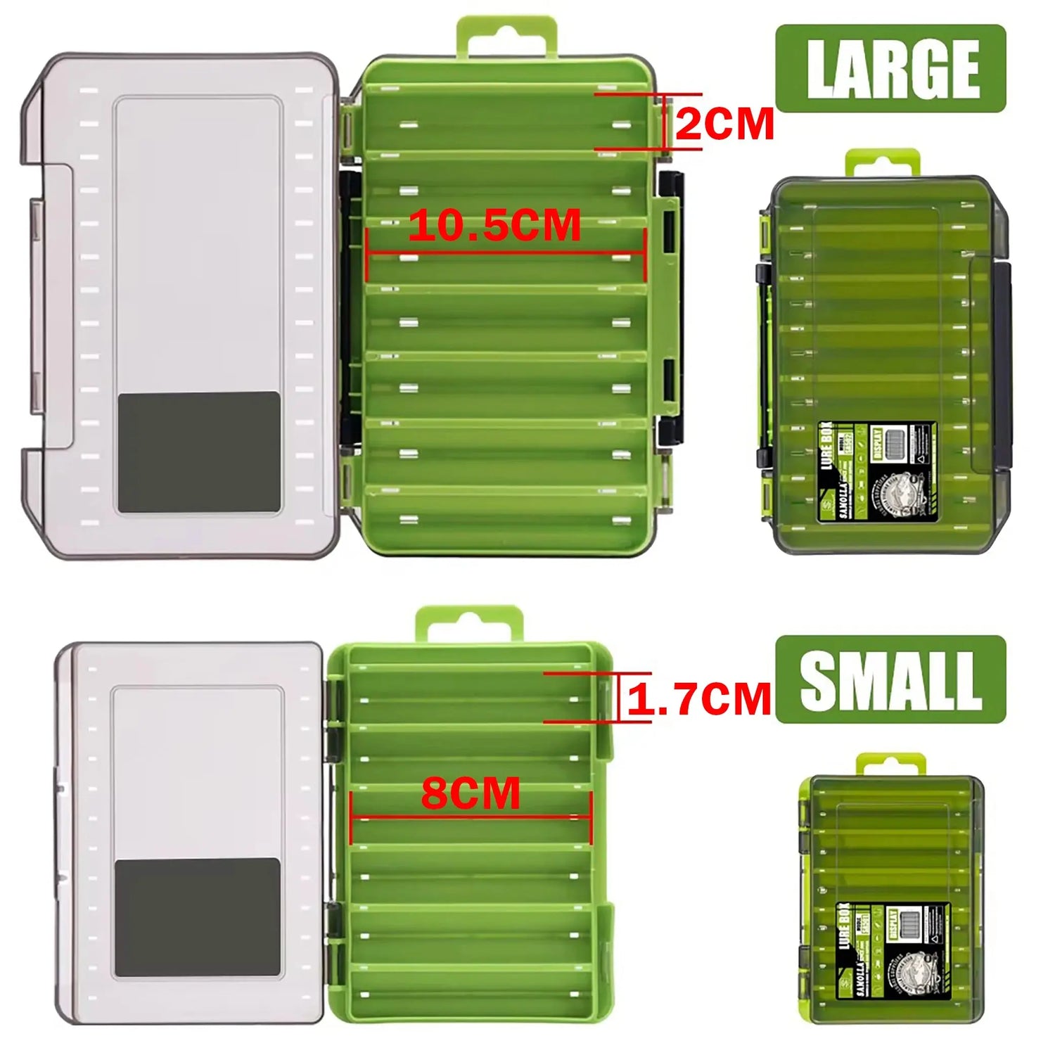 Fishing Tackle Box 14 Compartments Fishing Accessories Lure Hook Storage Case Double Sided Fishing Tool Organizer Boxes - HASHTAG