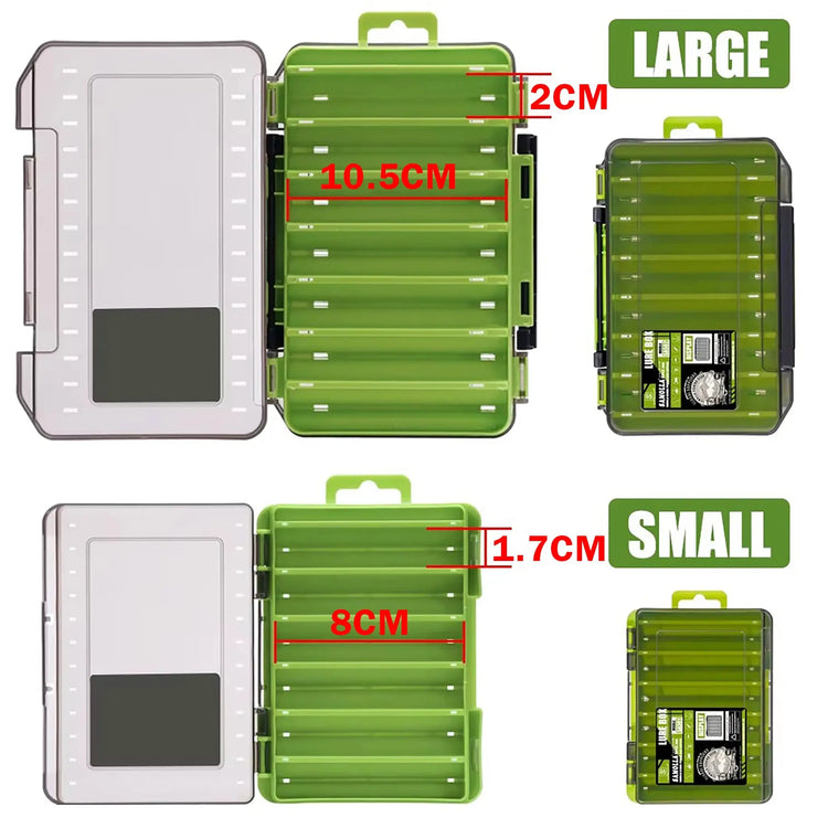 Fishing Tackle Box 14 Compartments Fishing Accessories Lure Hook Storage Case Double Sided Fishing Tool Organizer Boxes - HASHTAG