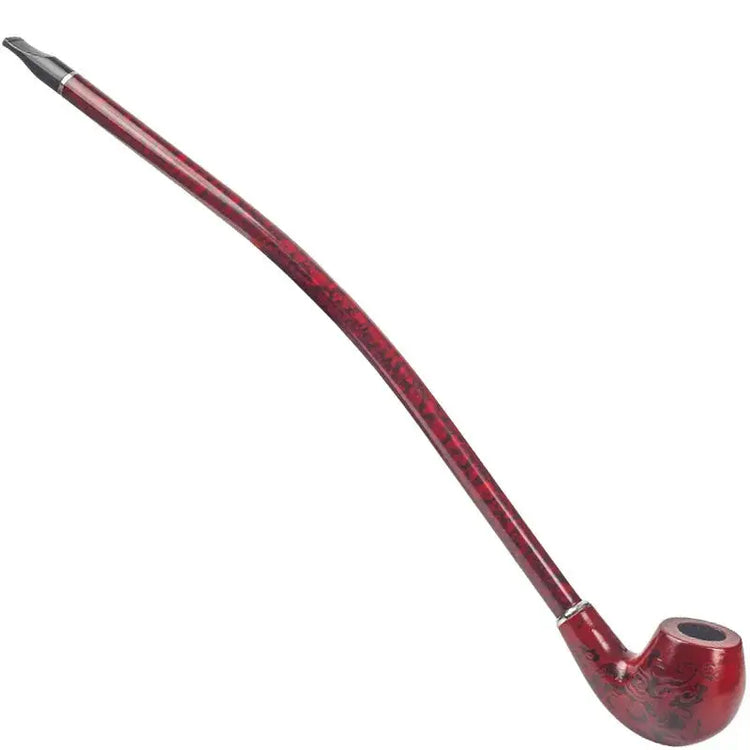 Long Smoking Tobacco Pipe with Filter 41CM Wooden Resin Removable Washable Long Bent Rod Churchwarden Tobacco Smoking Pipe Gift - HASHTAG