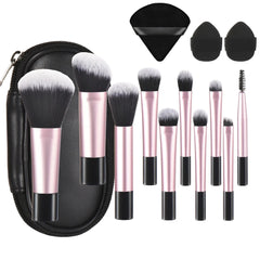 10 black mini Makeup brush Travel Portable Makeup Tool Makeup Puff - Palm Brush Professional Makeup tool set HASHTAG