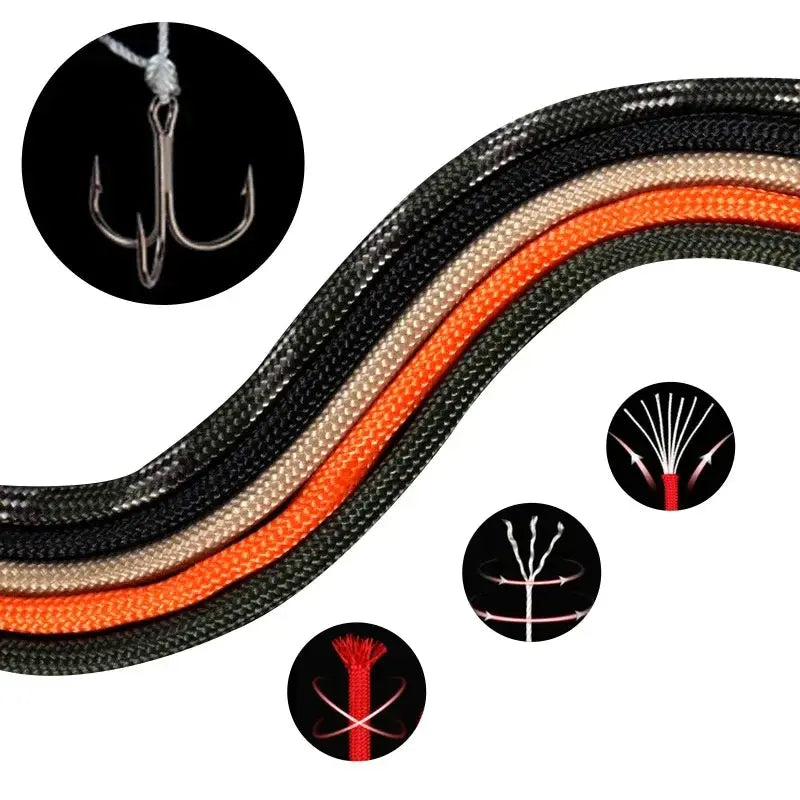 5/15/30m Paracord Rope 7 Strand 4mm Military Tactical 550 Parachute Cord Camping Accessories Outdoor Survival DIY Bracelet Line HASHTAG