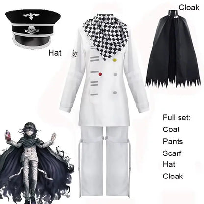 Danganronpa V3 Kokichi Oma Cosplay Costume President Oma Cosplay Wig Cloak Hat Halloween Carnival Party Uniforms Costumes Wigs