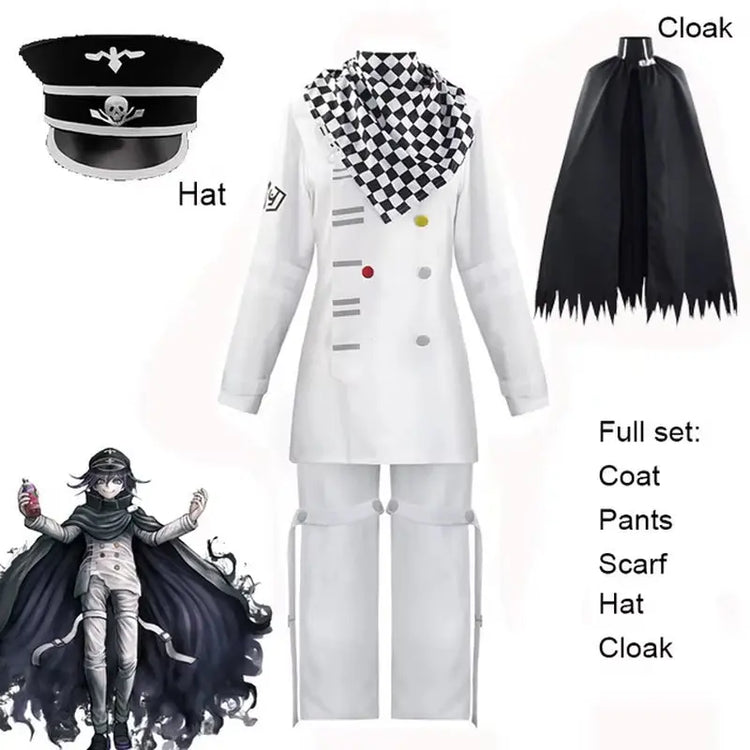 Danganronpa V3 Kokichi Oma Cosplay Costume President Oma Cosplay Wig Cloak Hat Halloween Carnival Party Uniforms Costumes Wigs