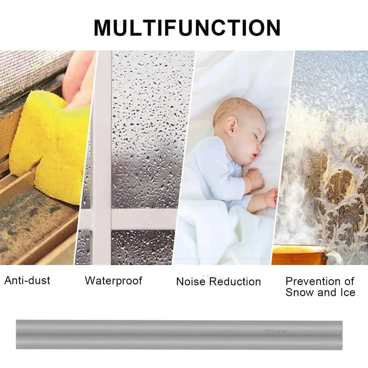 5m/10m Weather Stripping Door Seal Strip Diep Self-adhesive Draft Stopper Tape Window Insulation Noise Rubber Sealing Strip - HASHTAG