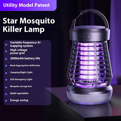 Lampada antizanzare 2 in 1, acchiappa-mosche elettrico ricaricabile tramite USB