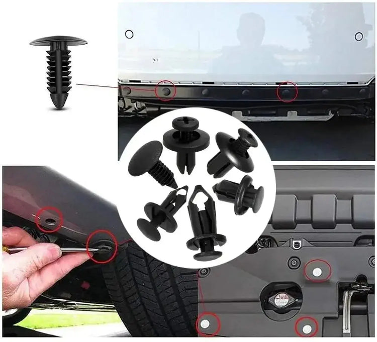 190pcs Car Retainer Clips 6 Size Plastic Fasteners Kit Auto Trim Panel Clip Mixed Car Body Bumper Rivet Set - HASHTAG