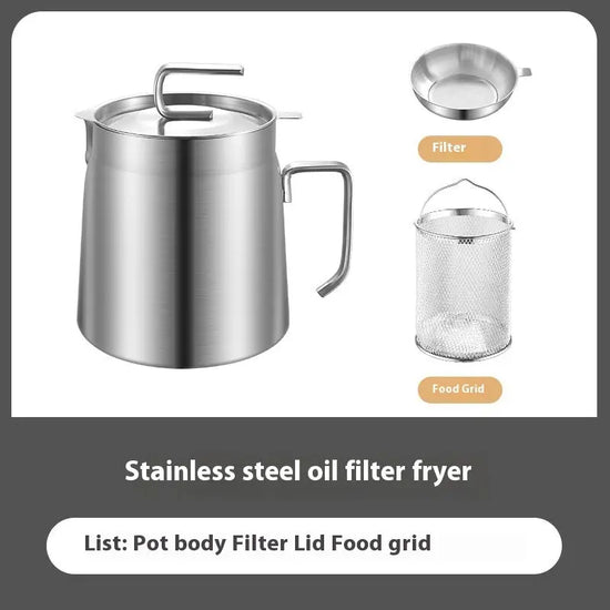 Deep Fryer Stainless Steel Versatile Oil Filter Vessel Large Capacity - HASHTAG