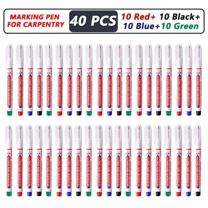 1-40PCS 20mm Deep Hole Long Nib Head Markers For Metal Perforating Pen Waterproof Bathroom Woodworking Decoration Multi-Purpose - My Hashtag Shop