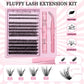 Eyelash Clusters Kit Fluffy Individual Eyelash Extensions With Lower Lash DIY Lash Extension Kit Lash Bond and Seal HASHTAG