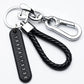 Portachiavi Trendy Fai Da Te Targa Numero Telefono Cellulare Pendente per Uomo Punk Semplice Corda Pelle Intrecciata Anti-Smarrimento Portachiavi Auto Accessori
