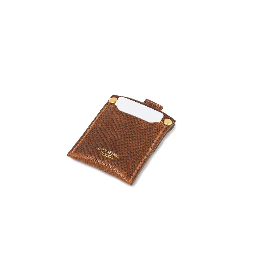 Leather Card Holder 2.0 for AirTag (Snake Print)-2