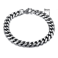 Vnox Mens Simple 3-11mm Stainless Steel Curb Cuban Link Chain Bracelets for Women Unisex Wrist Jewelry Gifts HASHTAG