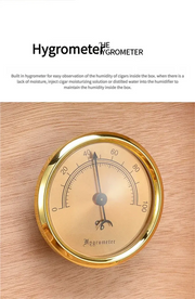 Spanish Cedar Wooden Cigar Humidor, 2-Tier Desktop Cabinet, Constant Humidity Storage for Cigar Collectors HASHTAG