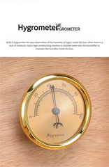 Spanish Cedar Wooden Cigar Humidor, 2-Tier Desktop Cabinet, Constant Humidity Storage for Cigar Collectors HASHTAG