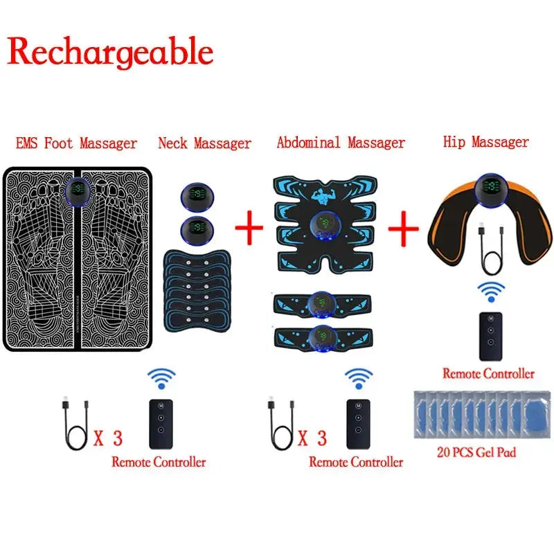 EMS Muscle Stimulator Smart Electric Fitness Abdominal Training Weight Loss Stickers Muscle Relax Body Slimming Shaping Massager HASHTAG