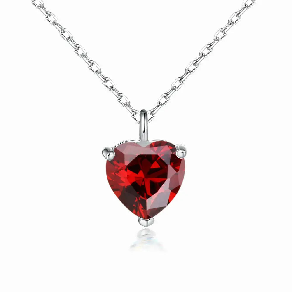 Simple Heart-shaped Zircon Pendant Necklace Versatile HASHTAG