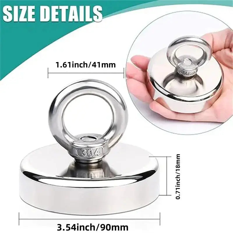 D16~D42mm Strong Suction Salvage Helper, Made of N52 Heavy Rare Earth Material, with Countersunk Hole and Eyebolt Suction metal HASHTAG