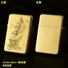 Exquisite Brass Kerosine Lighter Slim Windproof Vintage Grinding Wheel Ignition Lighter Cigarette Accessories Men's Gift HASHTAG BAR TABACCHI