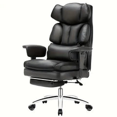 Supreme Comfort Reclining Desk Chair - Ergonomic High Back with Footrest, Adjustable Height for Big & Tall, Luxury PU Leather Executive Computer Task Chair, Lumbar Support & Padded Armrests HASHTAG