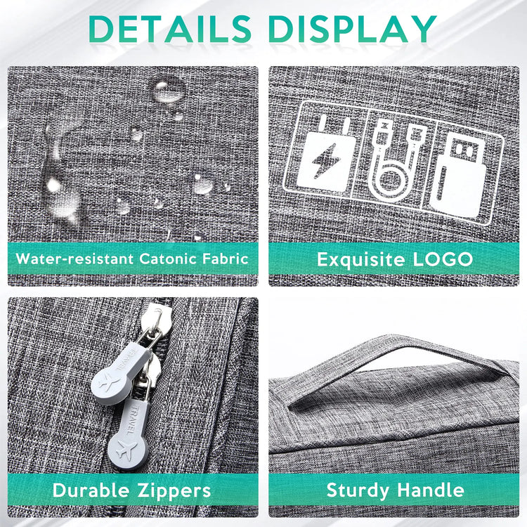 Electronics Organizer Travel Cable Organizer Bag Waterproof Portable Digital Storage Bag Electronic Accessories Case Cable Charger Organizer Case HASHTAG