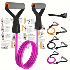 High Quality Latex Resistance Band With Big Handles And Door Anchor, Exercise Bands, Workout Bands, Suitable For Fitness Strength Training, Yoga, Pilates, Home Gym HASHTAG