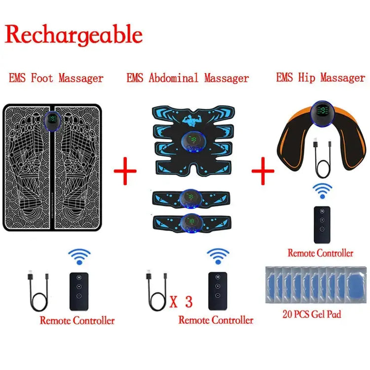 EMS Muscle Stimulator Smart Electric Fitness Abdominal Training Weight Loss Stickers Muscle Relax Body Slimming Shaping Massager HASHTAG