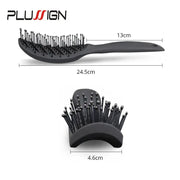 Styling Curly Hair Brush Salon Massager Comb Brush Detangling Drying Brush Anti Static Curved Vent Brush Scalp Massage Comb HASHTAG