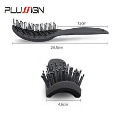 Styling Curly Hair Brush Salon Massager Comb Brush Detangling Drying Brush Anti Static Curved Vent Brush Scalp Massage Comb HASHTAG