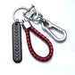 Portachiavi Trendy Fai Da Te Targa Numero Telefono Cellulare Pendente per Uomo Punk Semplice Corda Pelle Intrecciata Anti-Smarrimento Portachiavi Auto Accessori
