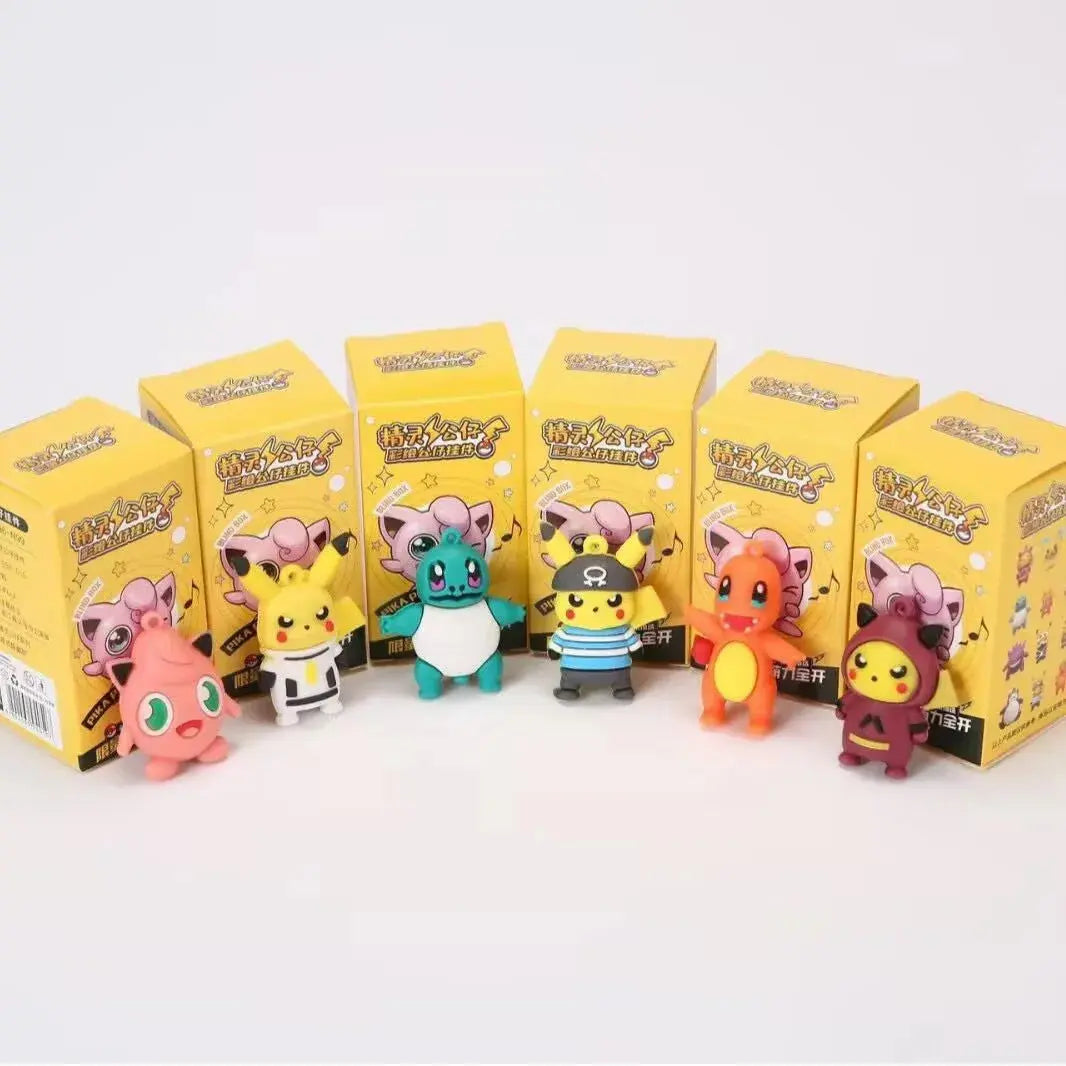 New In Hot Sell 24Pcs Pokemon Classic Anime Characters Pikachu Blind Box Keychain Colorful Birthday Blind Box Toy Children Gift - HASHTAG
