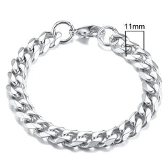 Vnox Mens Simple 3-11mm Stainless Steel Curb Cuban Link Chain Bracelets for Women Unisex Wrist Jewelry Gifts HASHTAG