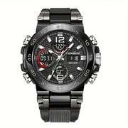 Men's Sports Watch Dual Display Digital Military Quartz Watch Alarm Clock Chronograph Computer, Multifunctional Luminous Business Watch, Student Watch, Outdoor Sports Watch HASHTAG