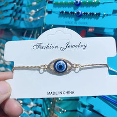 Hollow Devil Eye Point Diamond Adjustable Chain Bracelet HASHTAG