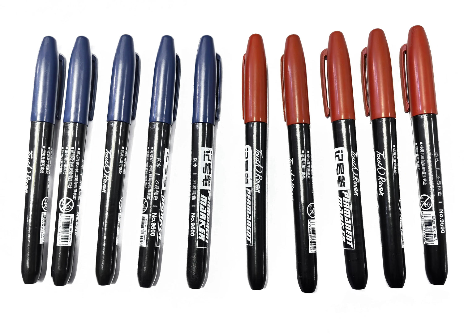 6 PCS Permanent Marker Pen Manga Drawing Markers Black Blue Red Waterproof Ink Sketch Pens Stationery Art School Supplies - HASHTAG