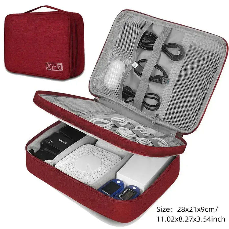Cable Storage Bag Waterproof Digital Electronic Accessories Organizer Portable Travel Cable Organizer Case for cable Charger HASHTAG