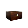 Flip-Top Wooden Cigar Humidor with Hygrometer, Two-Layer Desktop Storage Box, Black Brown Color Options HASHTAG