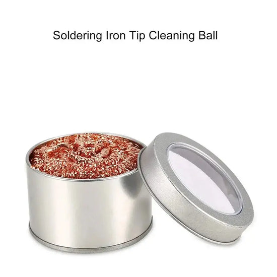 Cleaning Ball Desoldering Soldering Iron Mesh Filter Cleaning Nozzle Tip Copper Wire Cleaner Ball Metal Dross Box Clean Ball - HASHTAG