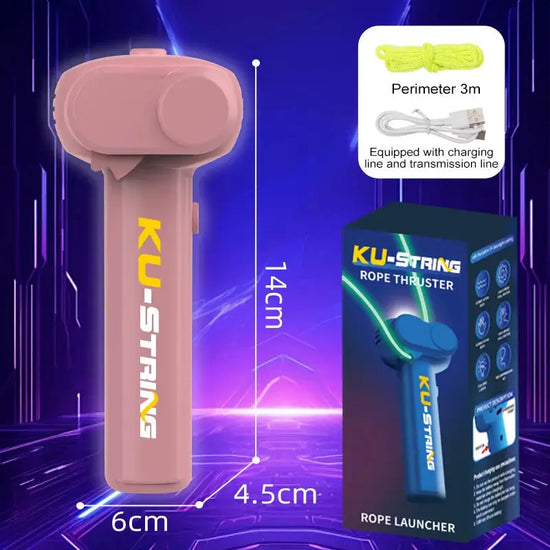 USB Rechargeable Glow String Launcher Toy Luminous Rope Shooter ABS Decompression Fidget Toy 3M Yarn for Kids Adults Party Gift