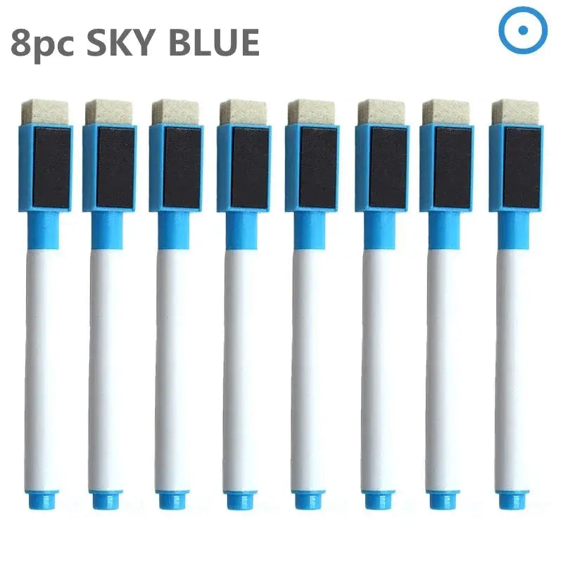 8PC Magnetic Colorful Whiteboard Pen Black White Board Markers Built In Eraser School Supply children&