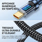 HOMEFISH 60W USB-C Super Fast Charging Cable with Digital Display, Braided Anti-Fracture Wire, Maximum Compatible with 120W