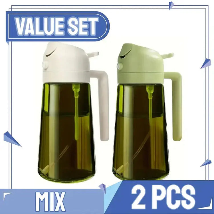 2in1 Kitchen Spray Oil Dispenser Oil Sprayer Polisher Or Only Brush Spray for Air Fryer Salad Grilling Roasting Cooking Kitchen HASHTAG