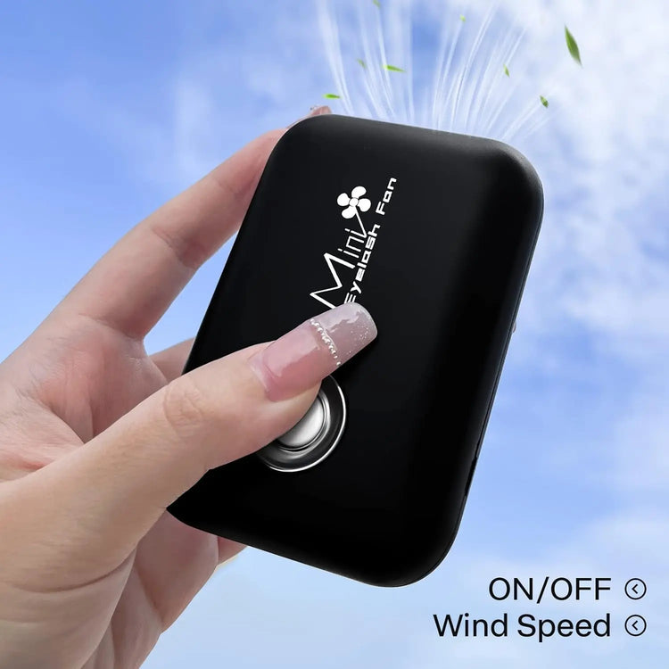 Eyelash Mini Lash Fan for Eyelash Extension Portable Lash Fan Dryer Handheld Rechargable USB Eyelashes Fans with 3 Adjustable Speed Cooling Air Fans Eyelashes Extension Application (Black)