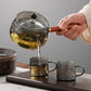 Semi-automatic Rotary Heat-resistant Glass Teapot Lazy Tea Making With Infuser And Wooden Handle Office Home Accessories Cucina Gadgets AliExpress
