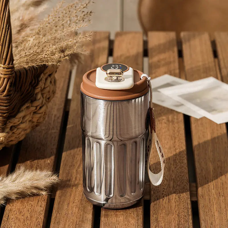 Smart Digital Thermal Bottle Portable Coffee Mug Stainless Steel - HASHTAG