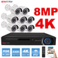 4K 8MP Ultra HD POE IP Security Camera System NVR Kit with Audio Out Door Bullet Indoor Dome Human Detection Video Surveillance