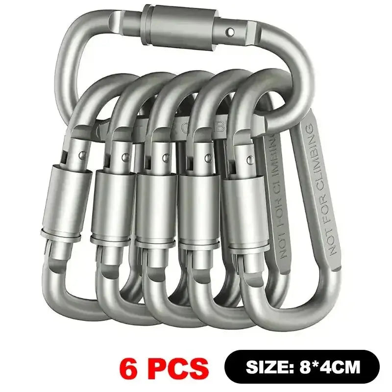 4-6PCS Carabiner Set For Key Camping Survival EDC Outdoor Keychain Clip Alloy Aluminum Tactical Caribiner Hook Karabiners - HASHTAG