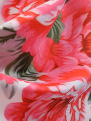 Floral Print Tie Waist Dress, Elegant Crew Neck Cap Sleeve Pleated Dress, Women's Clothing HASHTAG