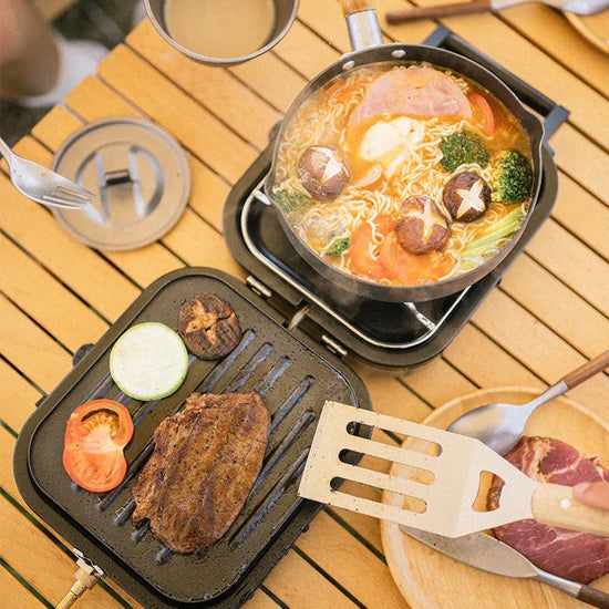 Double Portable Fire Folding Gas Stove For Outdoor  Cooking - HASHTAG