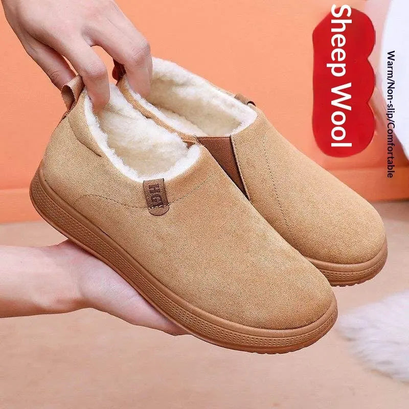 Fleece-lined Merino Wool Slip-on Snow Boots With Anti-slip Soles AliExpress